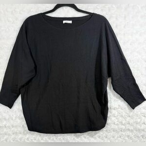 Milano Essential Women’s Size M Black Long Sleeve Boat Neck Top